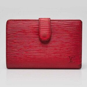 Louis Vuitton Castilian Red Epi Leather Porte Feuille Vienoise French Purse